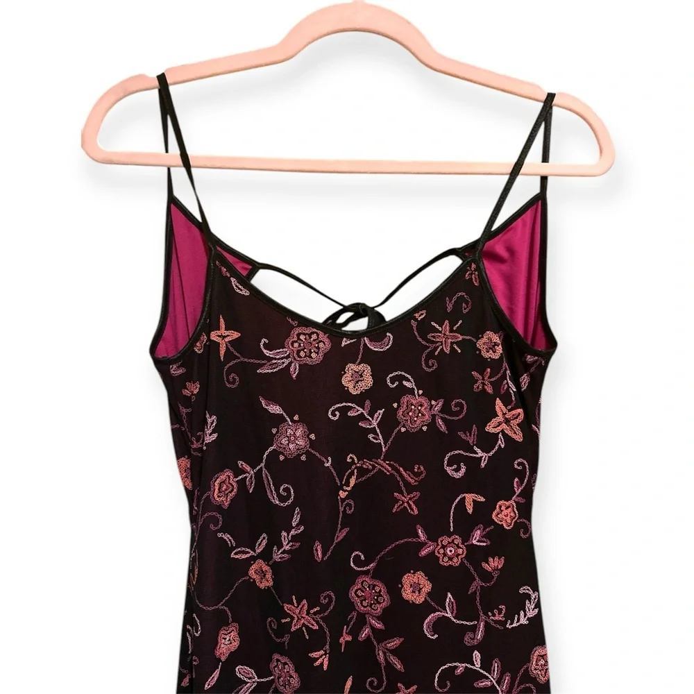 VTG Y2K Currants Babydoll Fairy Dress All Over Floral Print Whimsigoth Backless - Picture 4 of 6